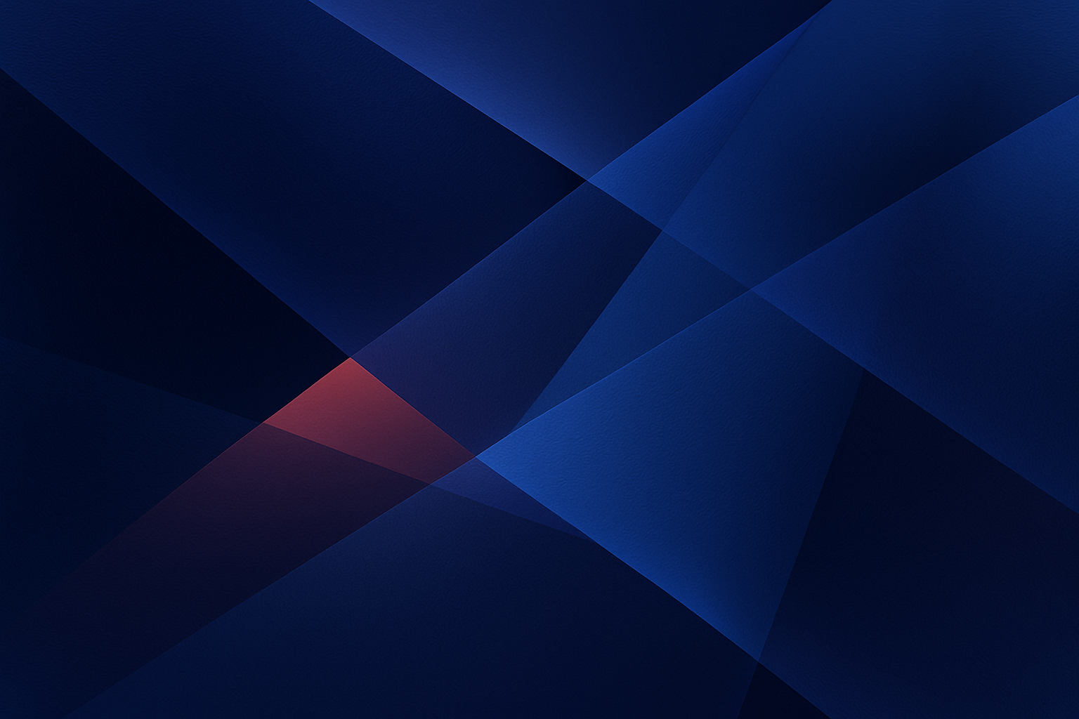 An abstract composition of layered translucent planes in deep indigo with a coral accent and smooth gradient fields.